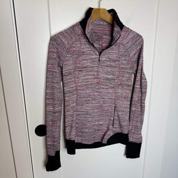 Lululemon Runderful 1/2 Zip Space Dye Camo Berry Rumble Multi Rulu Size 6 - Picture 2 of 7